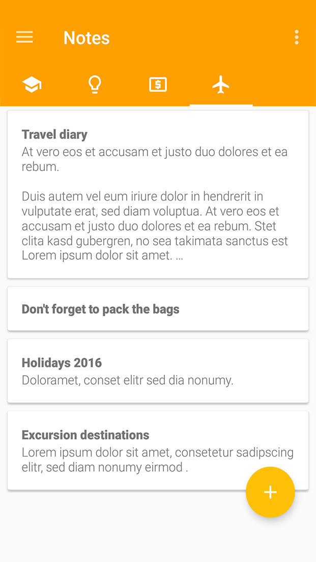 Screenshot of Notes showing note list and details